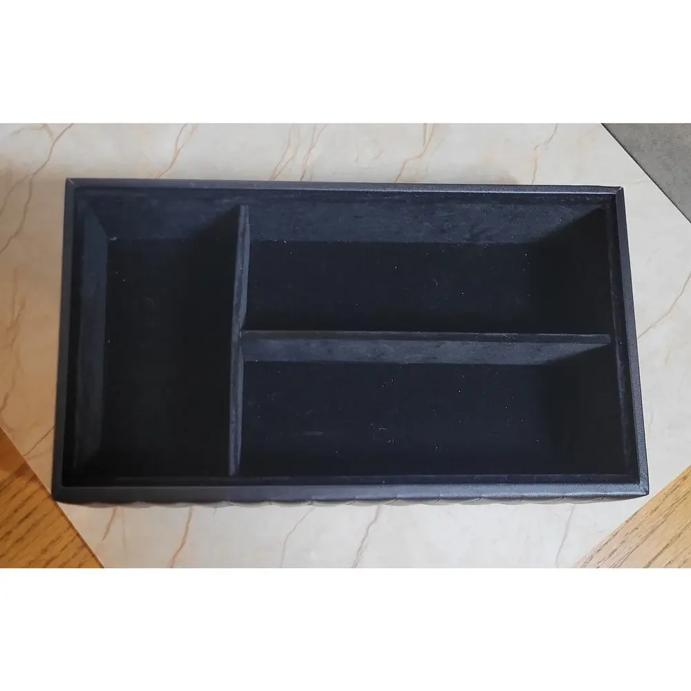Songmics Home 4-Tier Black Stackable Jewelry Box with Mirror 6.7 x 11 x 8 Inches